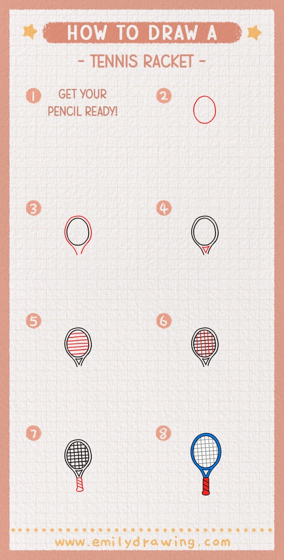 how to draw a tennis racket pinterest pin